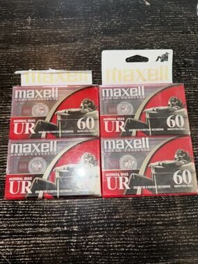Lot Of 2 MAXELL UR 60 Minute Normal Bias Blank Audio Cassette Tapes 2-Packs